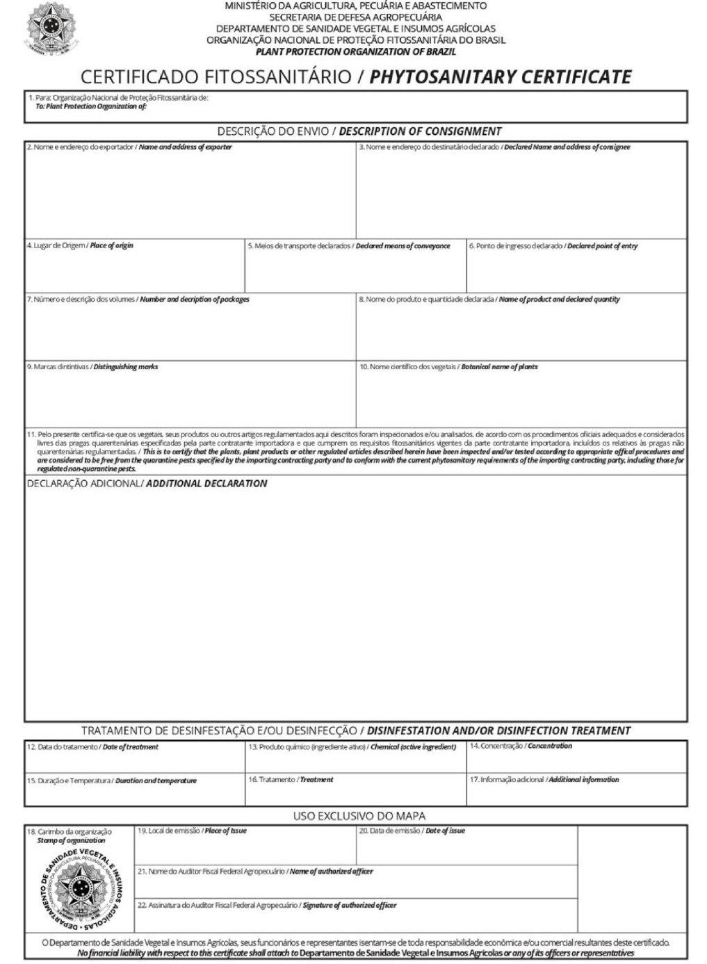 Procedures for International Phytosanitary Certificates updated  Proinde