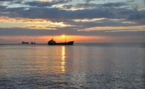 Vessel sailing in the Amazon