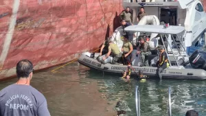 Brazilian police forces retrieve drug cache from ships' sea chest