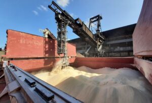 Loading sugar in bulk at Santos